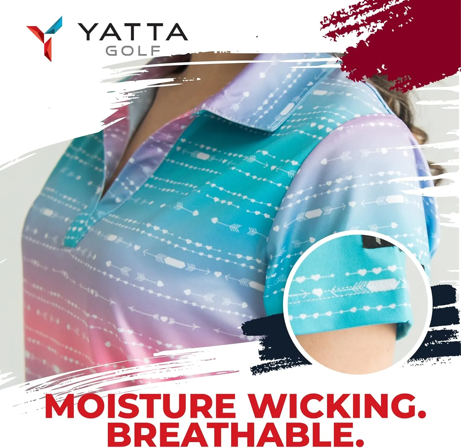 YATTA GOLF Premium Golf Polo Shirts for Women - Lightweight, Quick Dry, Wrinkle Resistant & Moisture Wicking Polo
