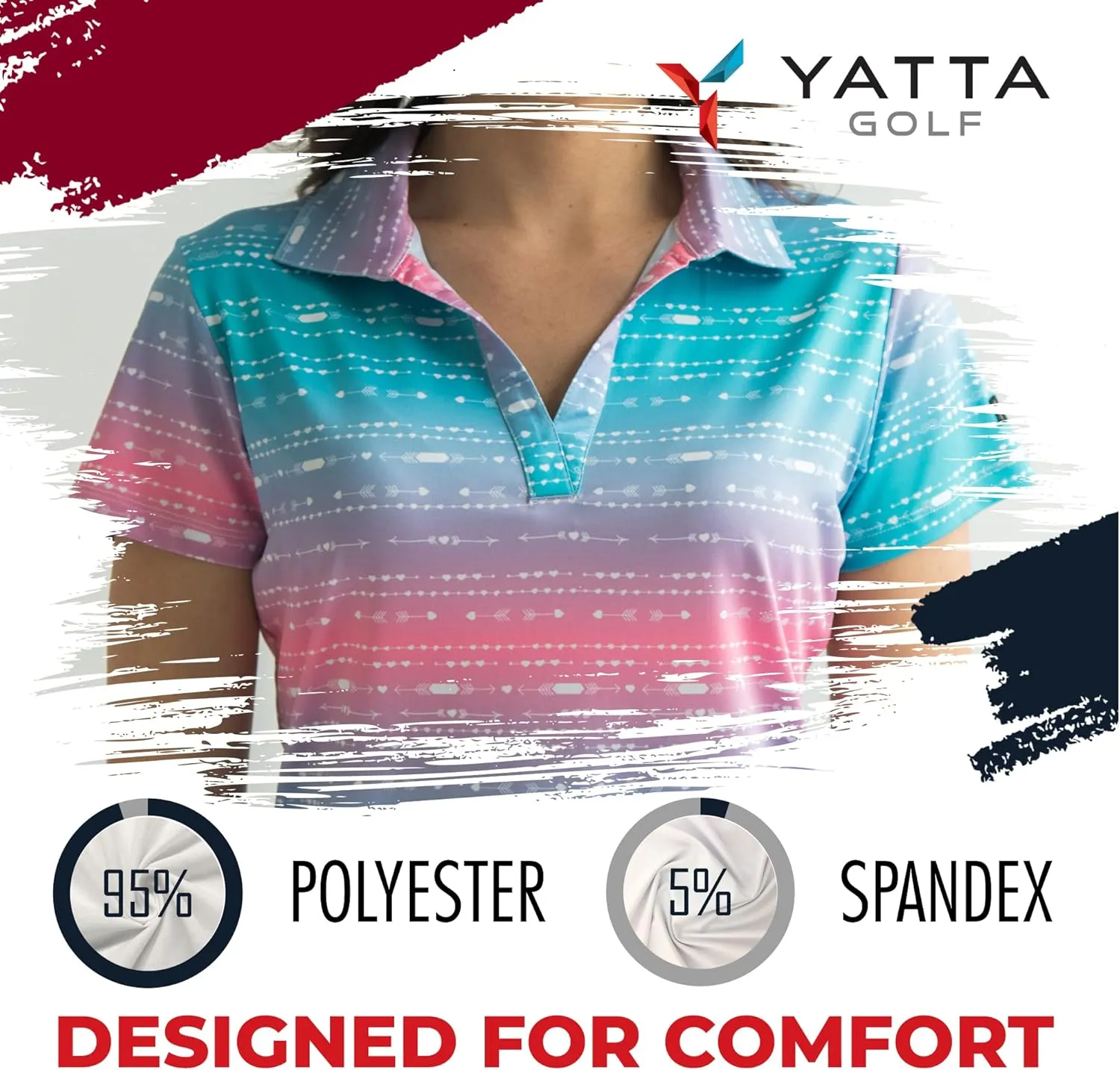 YATTA GOLF Premium Golf Polo Shirts for Women - Lightweight, Quick Dry, Wrinkle Resistant & Moisture Wicking Polo