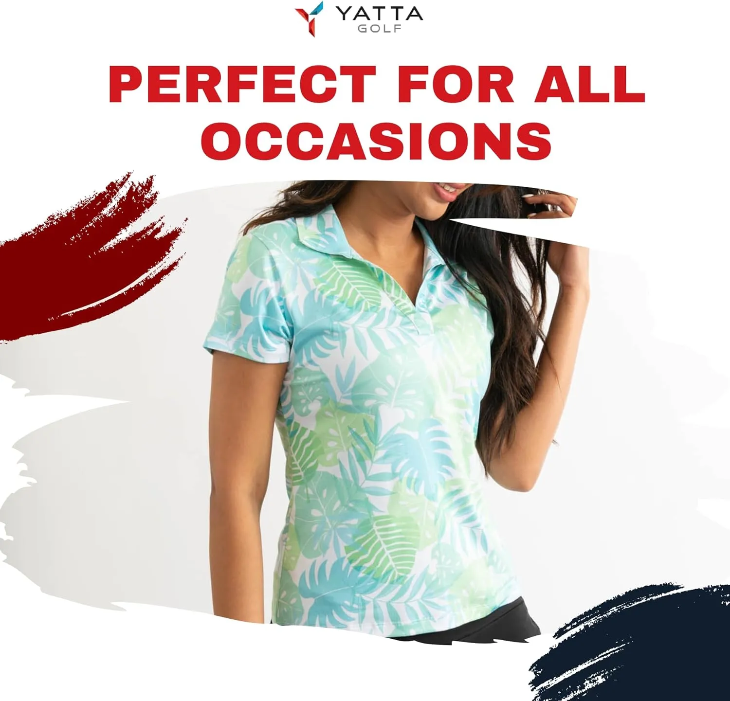 YATTA GOLF Premium Golf Polo Shirts for Women - Lightweight, Quick Dry, Wrinkle Resistant & Moisture Wicking Polo