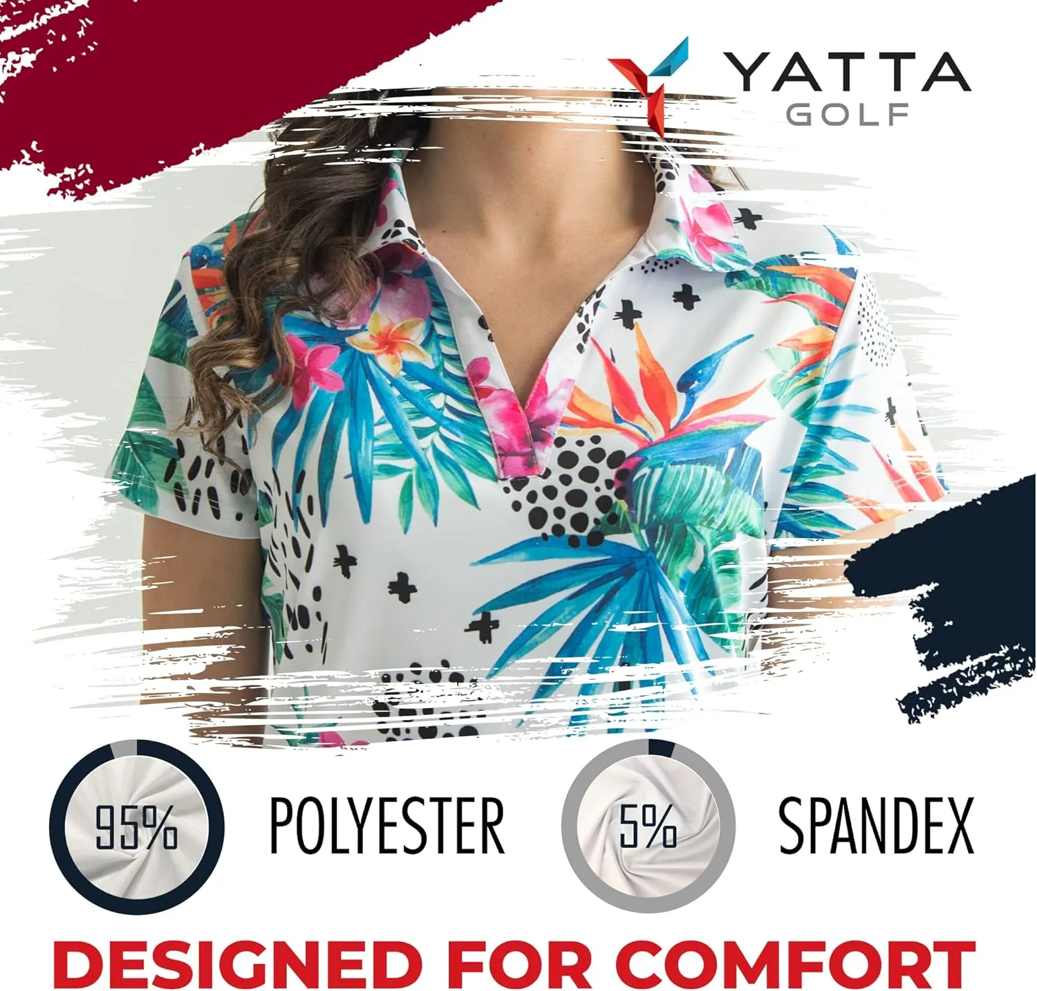 YATTA GOLF Premium Golf Polo Shirts for Women - Lightweight, Quick Dry, Wrinkle Resistant & Moisture Wicking Polo