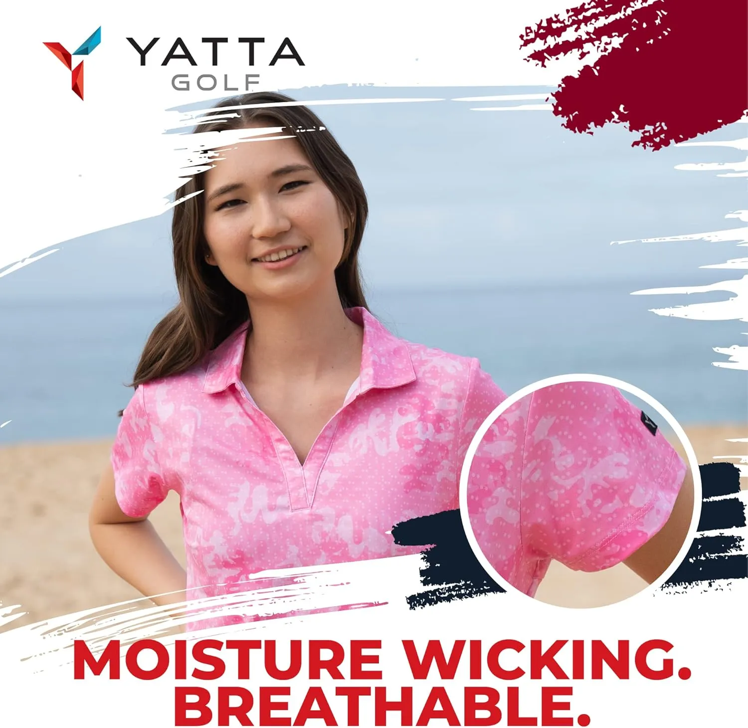 YATTA GOLF Premium Golf Polo Shirts for Women - Lightweight, Quick Dry, Wrinkle Resistant & Moisture Wicking Polo