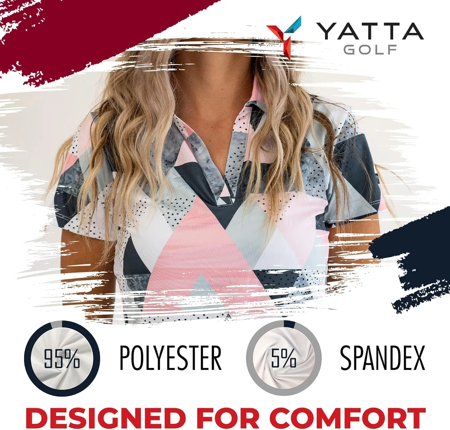 YATTA GOLF Premium Golf Polo Shirts for Women - Lightweight, Quick Dry, Wrinkle Resistant & Moisture Wicking Polo