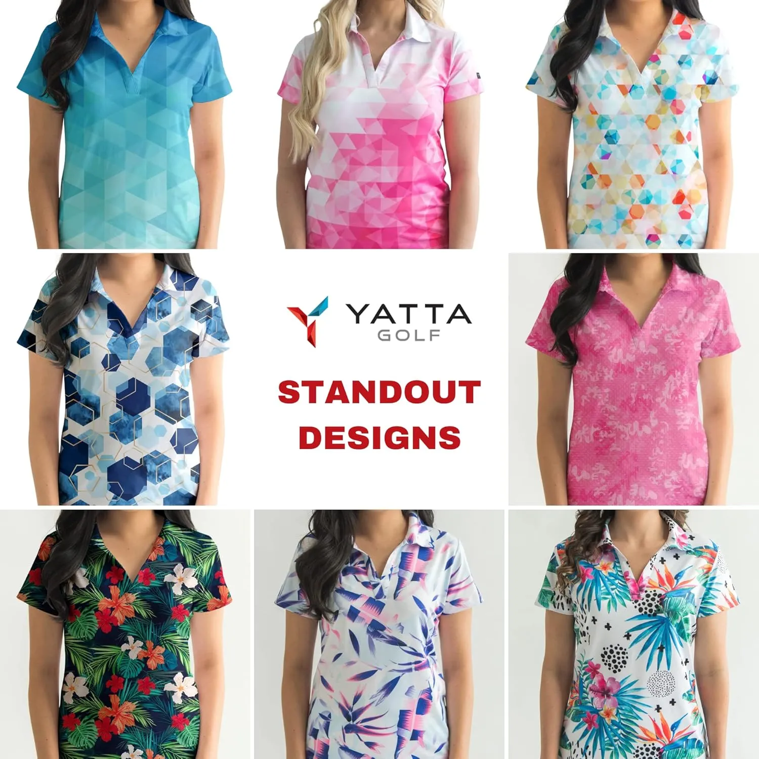 YATTA GOLF Premium Golf Polo Shirts for Women - Lightweight, Quick Dry, Wrinkle Resistant & Moisture Wicking Polo