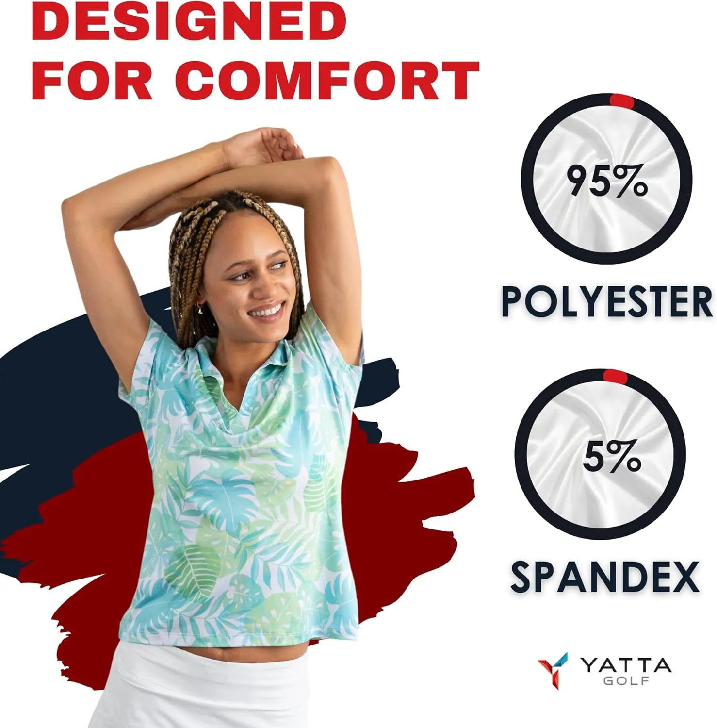 YATTA GOLF Premium Golf Polo Shirts for Women - Lightweight, Quick Dry, Wrinkle Resistant & Moisture Wicking Polo