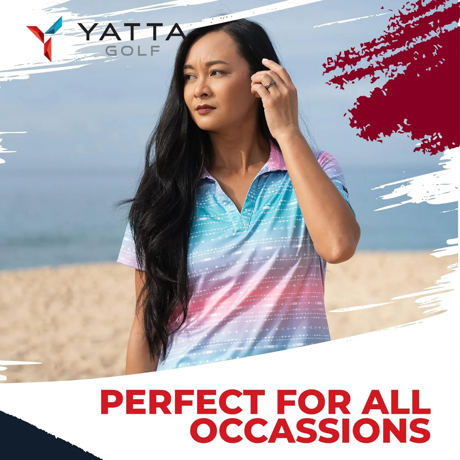 YATTA GOLF Premium Golf Polo Shirts for Women - Lightweight, Quick Dry, Wrinkle Resistant & Moisture Wicking Polo