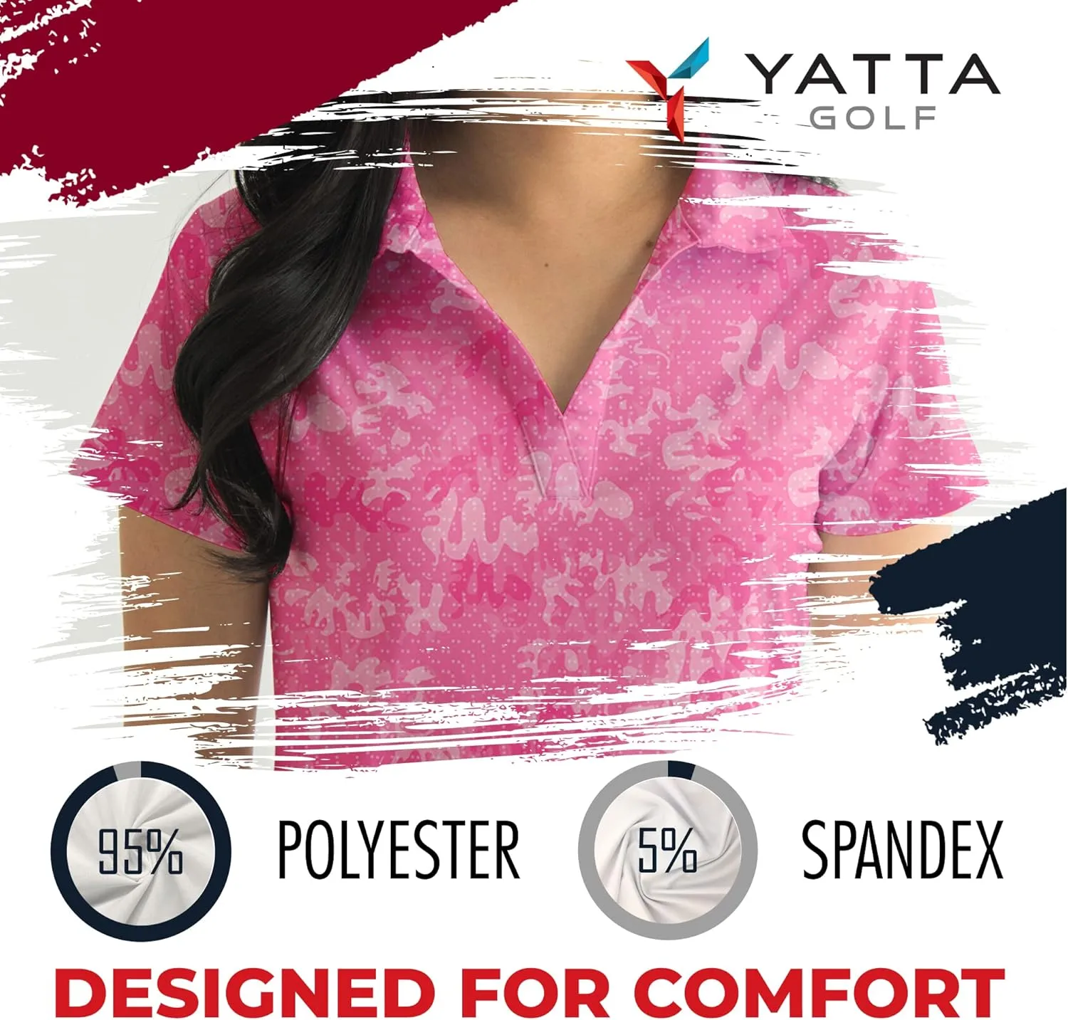 YATTA GOLF Premium Golf Polo Shirts for Women - Lightweight, Quick Dry, Wrinkle Resistant & Moisture Wicking Polo
