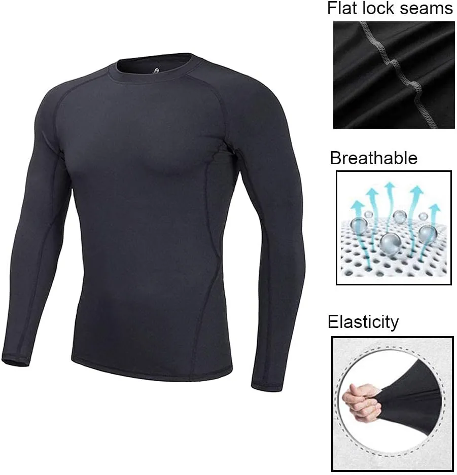 Youth Boys Football Compression Shirt & Pants Long Sleeve Athletic Shirts Sports Soccer Tights Kids Baselayer Set